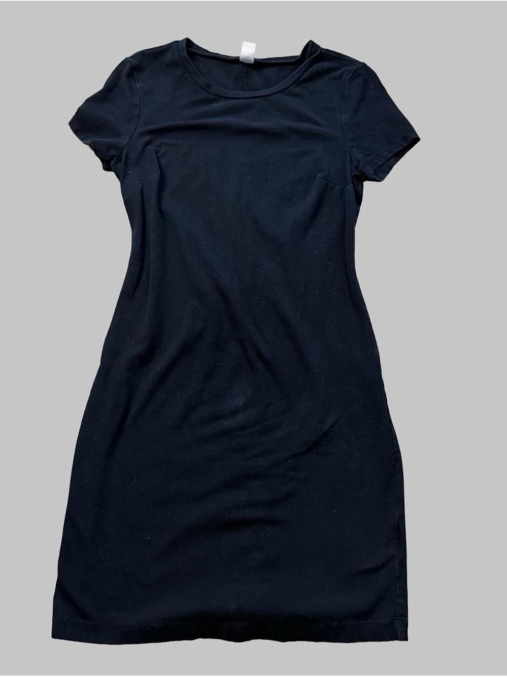 Old Navy Black Short-Sleeve Midi Dress